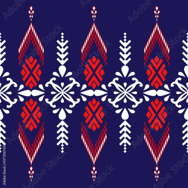 Fototapeta The geometric ethnic pattern of traditional style. Navajo, America Indian patterns. Design for background, wallpaper, clothing, wrapping, Batik, fabric, and prints. Vector illustration.