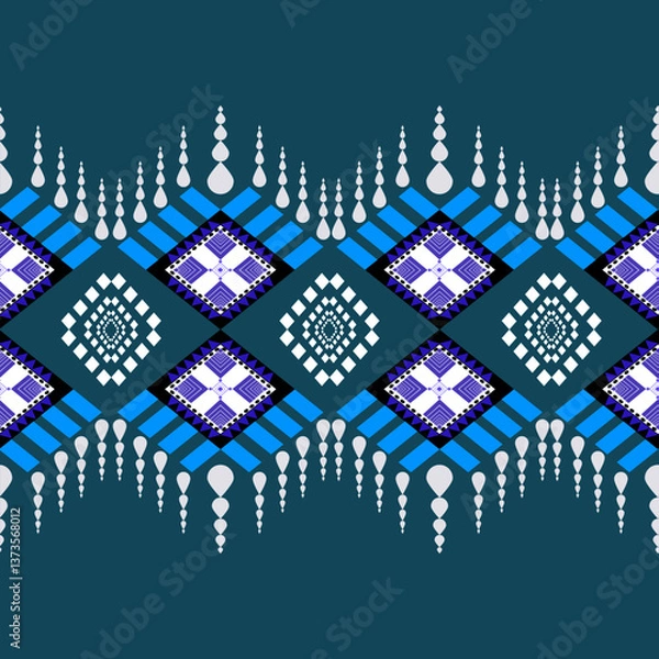 Fototapeta The geometric ethnic pattern of traditional style. Navajo, America Indian patterns. Design for background, wallpaper, clothing, wrapping, Batik, fabric, and prints. Vector illustration.