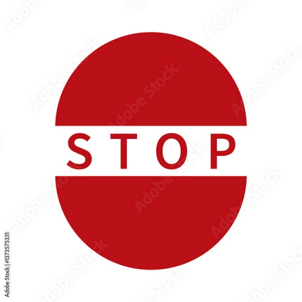 Fototapeta red stop sign icon isolated on transparent png	