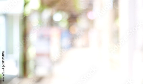 Fototapeta Blurred background : blur office with bokeh light background, banner, business concept