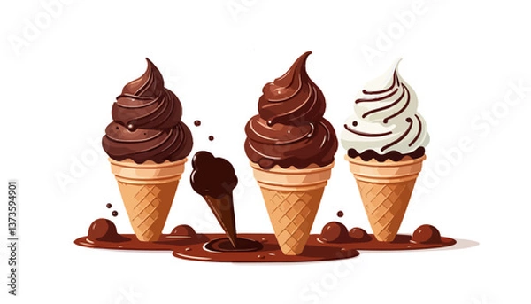 Obraz Tasty Frozen Chocolate Treats Perfect for Summer