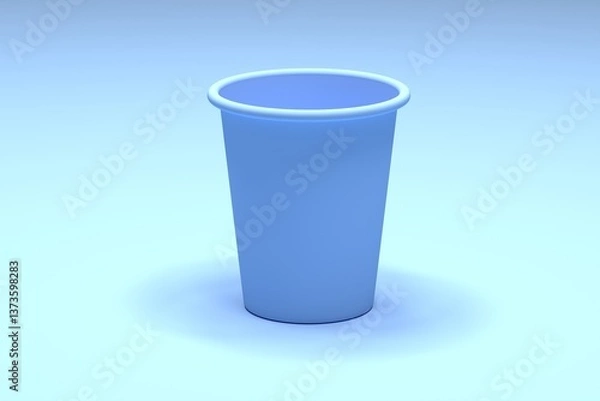 Fototapeta White paper cup isolated on white background, 3D rendering, Paper coffee cup