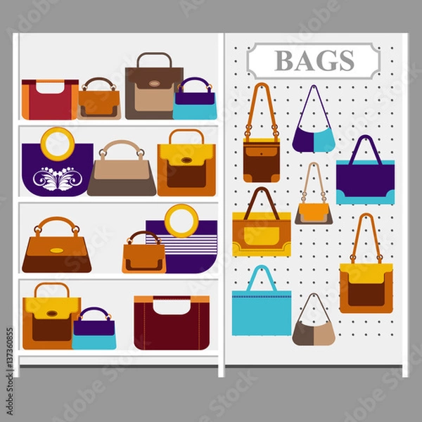 Obraz Bags on the store shelves