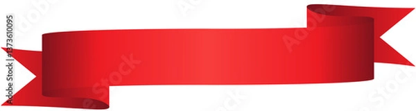 Obraz red ribbon with alternating ends