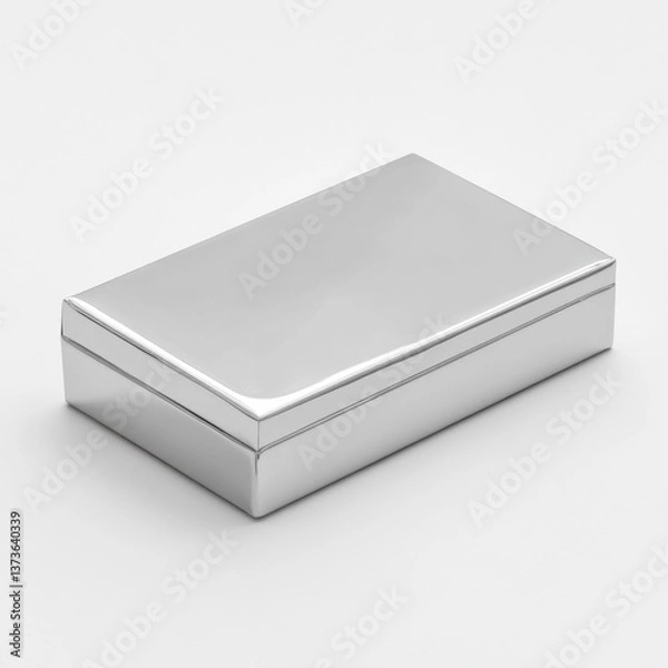 Fototapeta High-end product image of unopened silver sports trading card box with reflections and clean presentation on surface