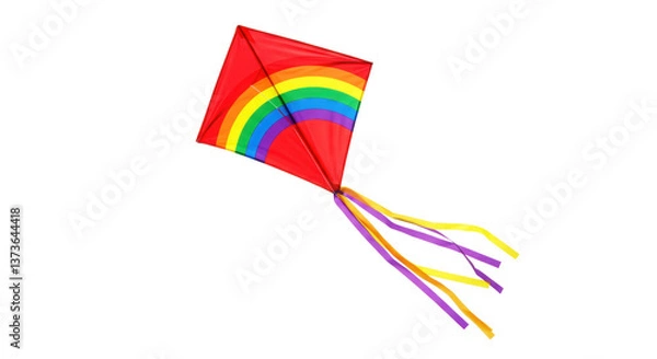 Fototapeta Isolated red rainbow kite