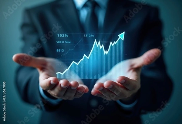 Obraz Stock Market Growth and Economic Expansion Represented by a Digital Chart