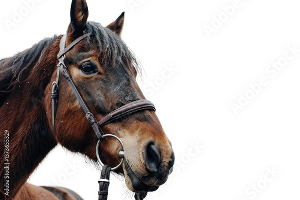 Obraz Close-up of a hardworking farm horse with powerful features