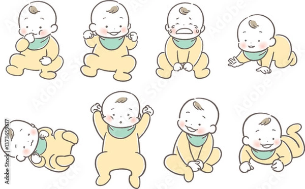 Fototapeta いろいろな表情の赤ちゃん