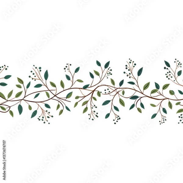 Fototapeta Leaf Border Clipart illustration decorative graphics vector