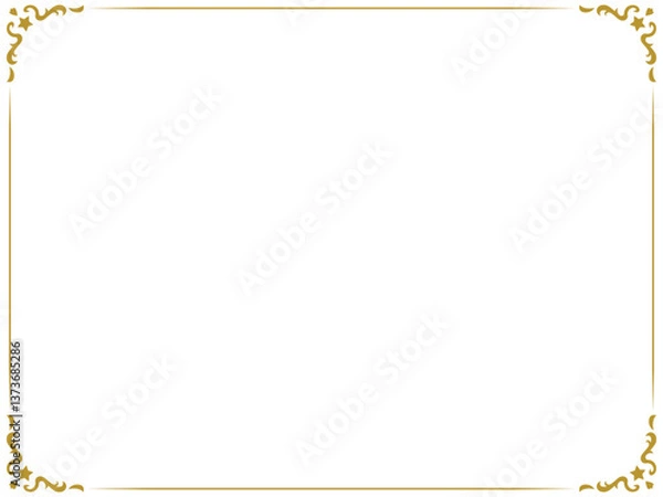 Obraz アンティークデザインのフレーム/星/ゴールド/イラスト/素材