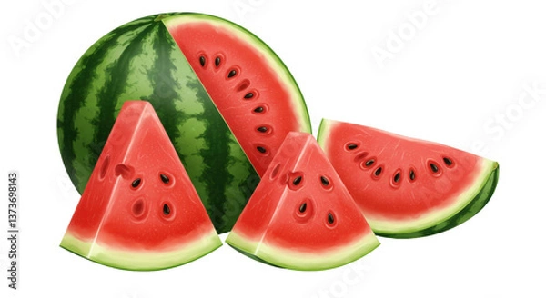 Fototapeta Isolated Watermelon Slices