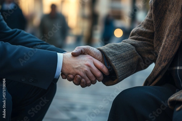 Fototapeta close up of shaking hands