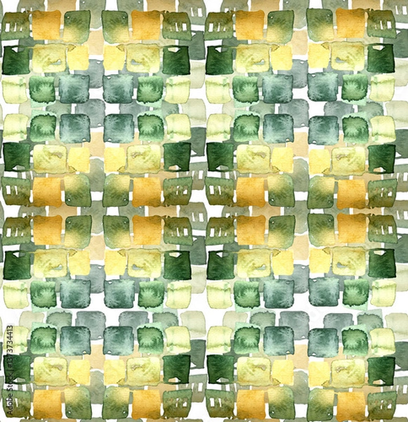Fototapeta watercolor abstract, pattern, square, cube