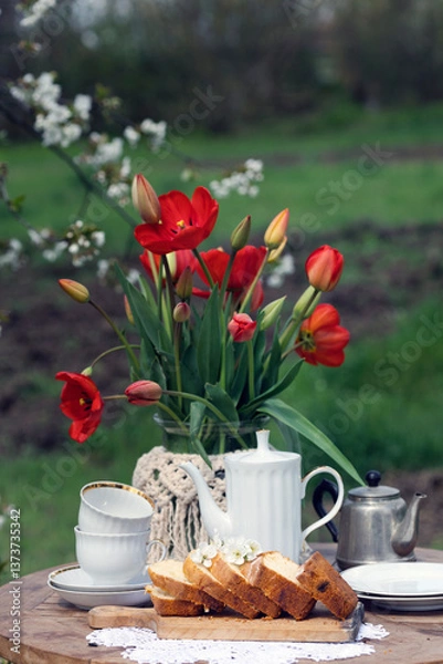 Obraz garden and tea party