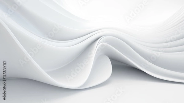 Obraz Abstract curved dynamic white background