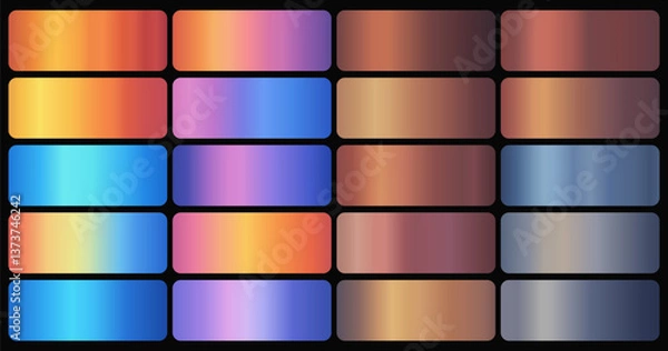 Fototapeta Colorful gradients set. Color metal gradients
