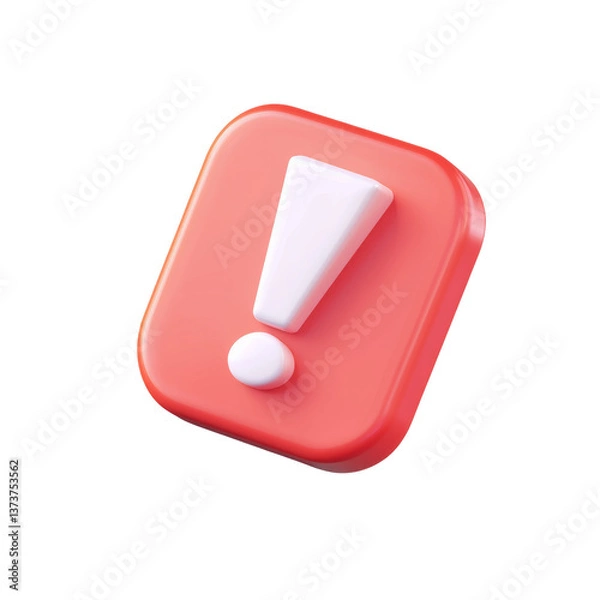 Fototapeta Exclamation mark icon in a red speech bubble