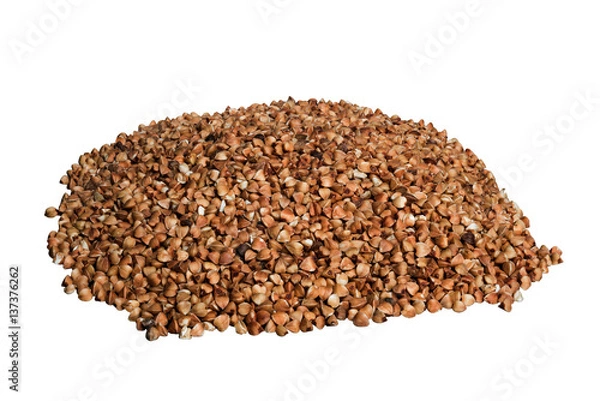 Fototapeta Raw buckwheat isolated on white background