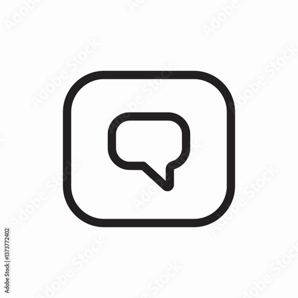 Fototapeta Chat square message icon vector sign