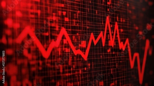 Fototapeta Bankruptcy crisis unfolds financial distress in the stock market abstract data visuals digital environment