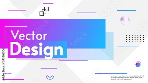 Fototapeta Modern background with geometry shapes. Gradient colorful lines with white backdrop. Vector illustration. Design for background, wallpaper, web. 