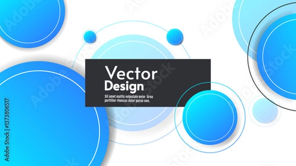 Fototapeta Abstract poster with gradient circles on white background. Perfect for background, banner, web and digital graphics.