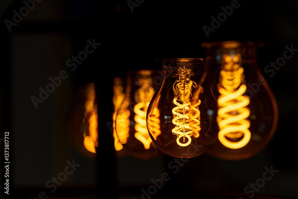 Obraz Incandescent light bulb filament