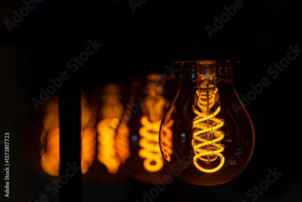Fototapeta Incandescent light bulb filament