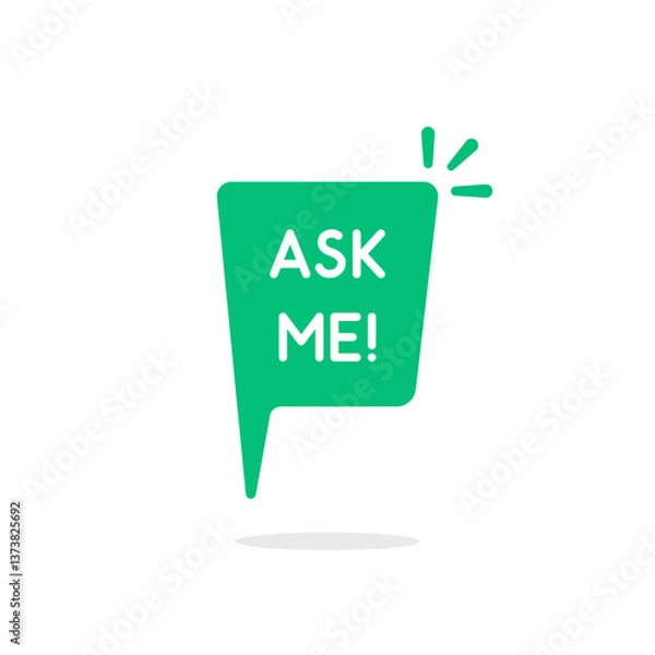 Fototapeta green ask me bubble like online message
