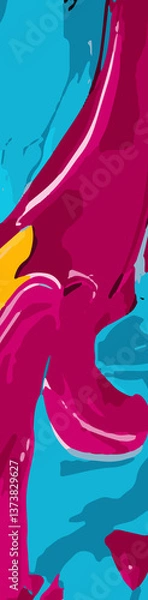Obraz Clean Line Colorful Abstract Web Banner Design with Smooth Wave Elements. Modern and Vibrant Abstract Web Background Featuring Flowing Wave Arts. Colorful Abstract Web Banner with Gradient Waves