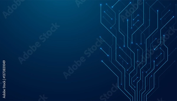 Obraz Motherboard technology abstract texture design. Creative idea AI banner concept for internet technology. Software coding. Digital concept for poster, cover, banner, header, web, presentation template