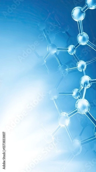 Fototapeta Molecular Structure, Science, Abstract, Blue, Background, Research, Technology,  Medical, Illustration