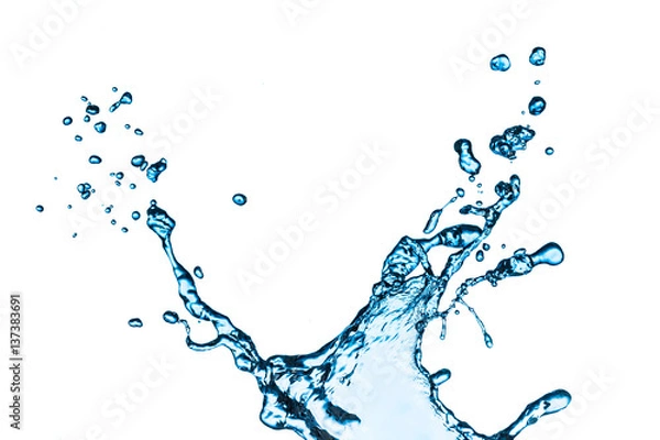 Obraz Water splash isolated on white.