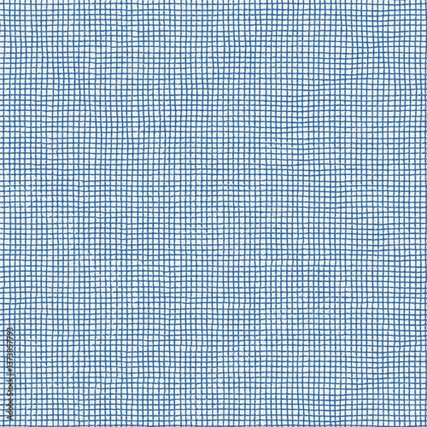 Fototapeta Seamless checkered repeating pattern with hand drawn very small cell or mesh for wrapping paper, surface design and other design projects