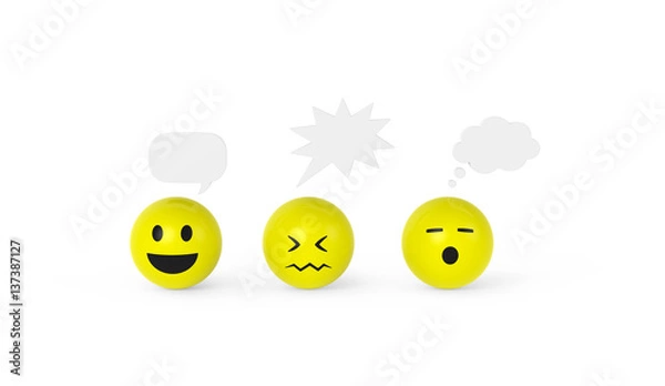 Obraz Smileys mit Sprechblasen