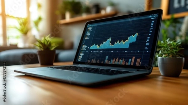 Fototapeta A digital dashboard showing workforce development metrics, with diversity and inclusion initiatives highlighted