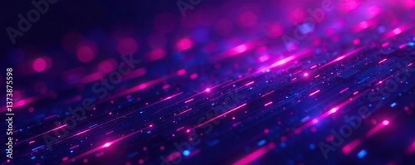 Obraz Abstract purple technology background with digital elements and futuristic vibes,  network,  cyber