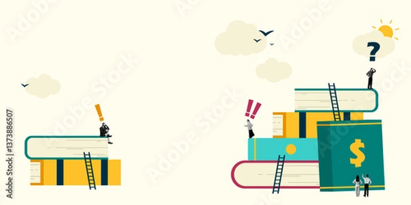 Fototapeta Abstract Business Concepts. People Working. Flat Vector Illustration. Creative Design.