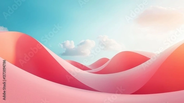 Fototapeta Abstract Pink Waves