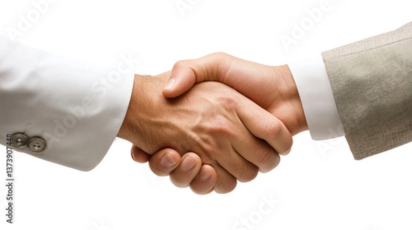 Obraz Handshake of two men on a transparent background.