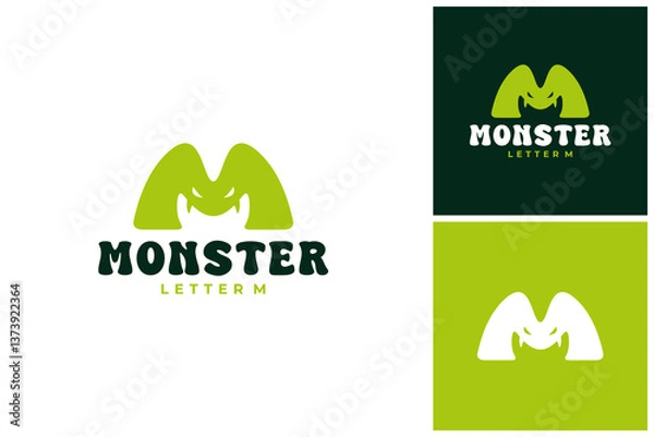 Obraz Letter M Monster Logo Design