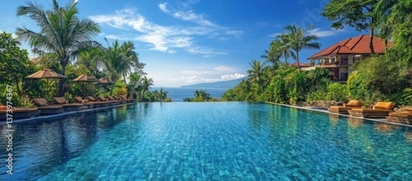 Obraz Oceanview resort pool, tropical paradise