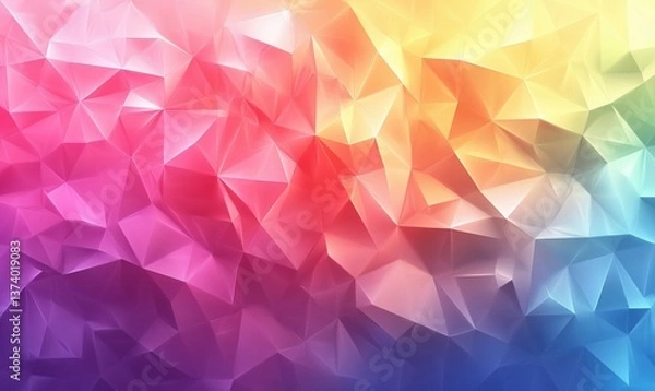 Fototapeta Colorful abstract geometric background with vibrant triangular patterns and gradients