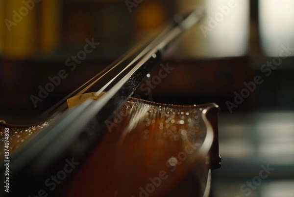 Fototapeta Close-up of violin bow in motion