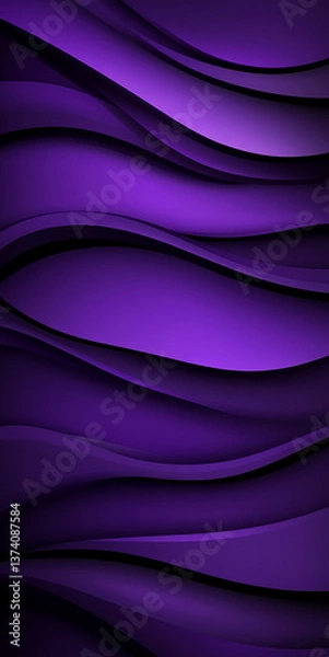 Fototapeta Dark purple and dark gray background with soft curved lines, minimalist and simple design, flat vector illustration, clean background and simple shapes.