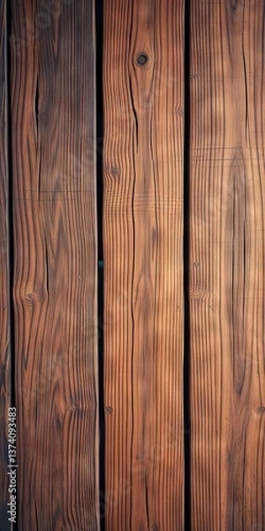 Fototapeta Natural wooden planks arranged in a rustic pattern showcasing grains and textures on a sunlit surface