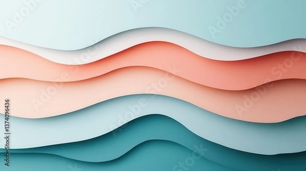 Fototapeta A creative blend of layered paper textures in soft pastel colors, ideal for backgrounds and graphic designs.