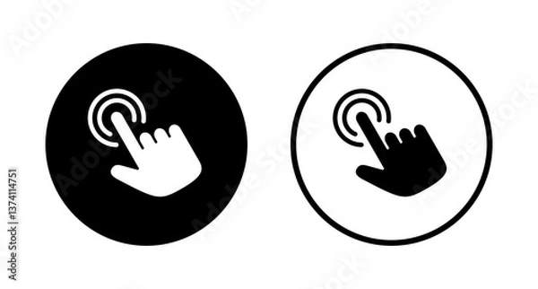 Fototapeta Hand click icon logo design. pointer sign and symbol. hand cursor icon
