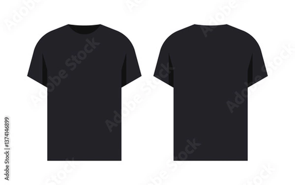 Obraz Black men's t-shirt. From two sides. Front and back sides
